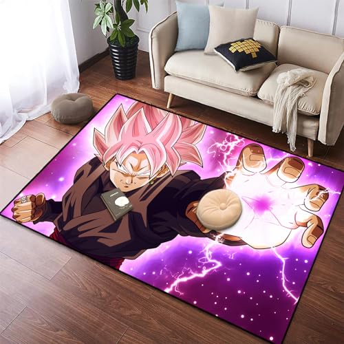 ZENCIX Anime-Teppich, rutschfest, weich, verdickt, Verriegelungskante, groß, 3D-Druck, Cartoon-Matten, Teppich für Schlafzimmer, Wohnzimmer, 80 x 120 cm, 14