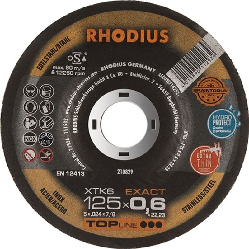 RHODIUS extra dünne INOX Trennscheiben Metall XTK6 EXACT Ø 115 mm für Winkelschleifer Metalltrennscheibe 50 Stück