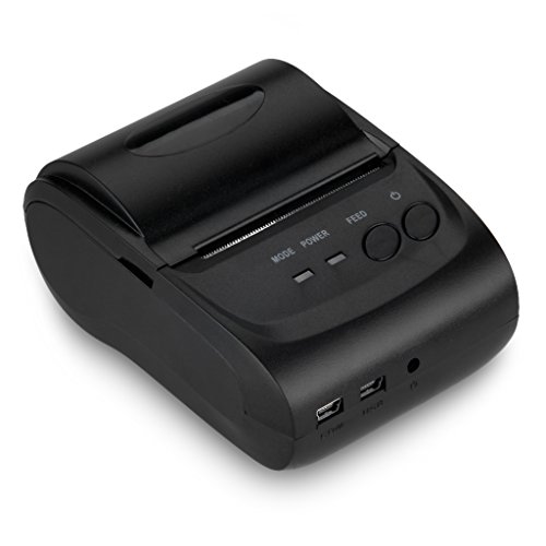 Excelvan® Thermischer Quittungsdrucker, drahtlos, Bluetooth/USB, Star- / ESC- / POS-Befehle, 58 mm