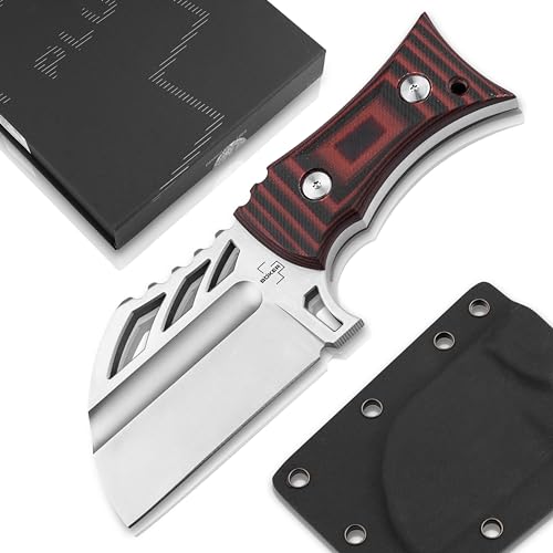 Böker Plus® Urd Xl Midgards Knife - Mini Neck Knife Messer mit Kydex-Scheide & Kugelkette - kleines Full-Tang Messer mit 5,6 mm dicker D2 Wharncliffe Klinge - Outdoor- & Bushcraft Mini Cleaver Knife