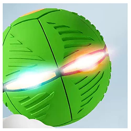 ROMOZ Fliegende Untertasse Hundespielzeug, Hunde Frisbee Magisch Verformbar Spielball Hund, Fliegenden Scheibe In Einen Ball Verwandelt,Green-1PC