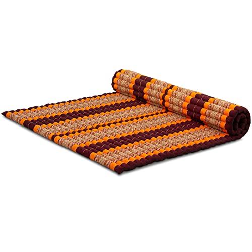 Kapok Rollmatte der Marke Asia Wohnstudio, Thailändische Rollmatte, Entspannungsmatte, Yogamatte, Pilates, Rollmatratze (orange)
