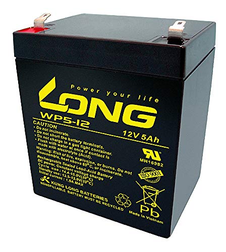 WSB Battery Kung Long Blei Akku 12V 5Ah WP5-12 Faston 4,8mm kompatibel 4Ah 4,5Ah 5Ah USV Alarm Notstrom