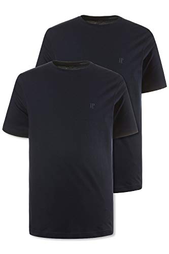 JP 1880 Herren große Größen bis 8XL, T-Shirt im Doppelpack, Basic-Shirt aus Reiner Jerseyqualität, Rundhals, Bequeme Passform Navy, Navy L 702637 70-L
