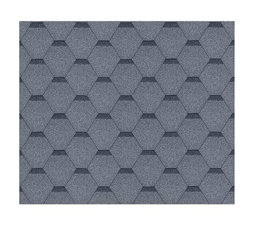 Bitumenschindeln-Set Hexagonal Rock H367GREY, Grau Bitumen-Dacheindeckung Timbela M367 für Gartenhaus