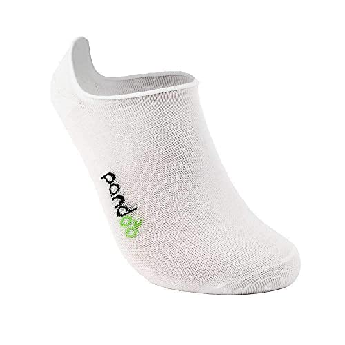 pandoo 6er Packung Bambus Füßlinge Unisex Socken - Perfekt für Sport & Freizeit - Atmungsaktiv, Anti-Schweiß, Komfortbund ohne Gummi, Geruchshemmend & Antibakteriell- (Weiß, 39/42)