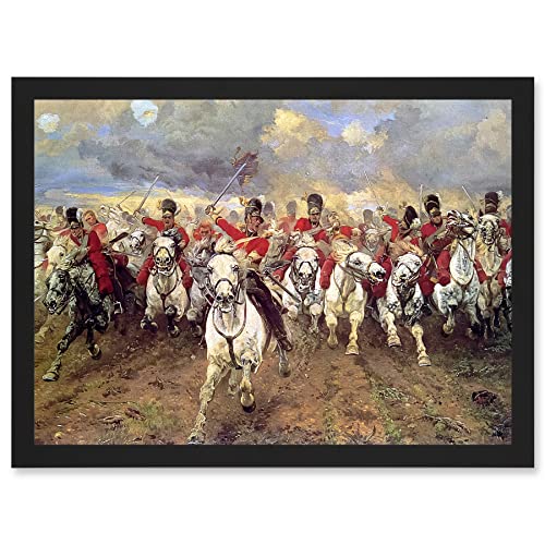 Thompson Scotland Forever Battle Waterloo Painting Artwork Framed A3 Wall Art Print