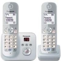 Panasonic KX TG6822 - Schnurlostelefon - Anrufbeantworter mit Rufnummernanzeige - DECT - Pearly Silver + zusätzliches Handset (KX-TG6822GS)