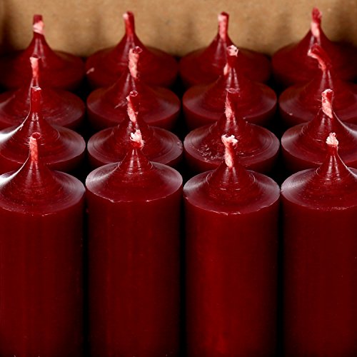 Bütic GmbH durchgefärbte Stabkerzen 180mm x Ø 28mm - hochgereinigte Kerzen mit rückstandsfreiem Abbrand, Farbe:Dunkelrot, Set mit:16 Stück