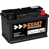 EXAKT Autobatterie 12V 74Ah Starterbatterie PKW KFZ Auto Batterie (74Ah)