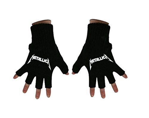 Metallica Handschuhe Classic Spiked Band Logo Nue offiziell Fingerless Schwarz One Size