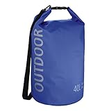 Hama wasserdichter Packsack, 40 l, Dry Bag mit Rolltop Verschluss, Schultergurt, (wasserdichter Seesack aus Tarpaulin, wasserfeste Outdoor Tasche für Rafting, Kajak, Camping) blau