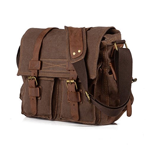 BW Vintage Military Herren Canvas Messenger Bag (Braun)