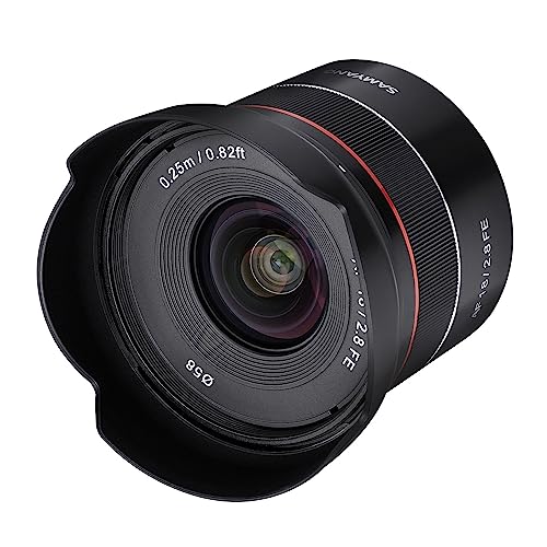 Samyang 18mm F2.8 FE (Tiny but Super Wide) - Autofokus Vollformat und APS-C Festbrennweite Objektiv Sony E E-Mount für Sony Alpha A9 A7 A6600 A6500 A6400 A6300 A6000 A5100 A5000 Nex Kamera