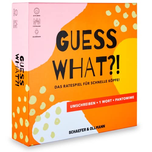 GUESS WHAT?! - Das Ratespiel für schnelle Köpfe! Begriffe erraten & Pantomime Spiel | Brettspiel perfekt für lustigen Spieleabend mit Freunden & Familie