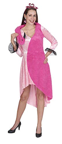 Andrea Moden - Kostüm Flamingo, Kleid mit angenähter Plüsch-Stola, Tier, Trendkostüm, Mottoparty, Karneval