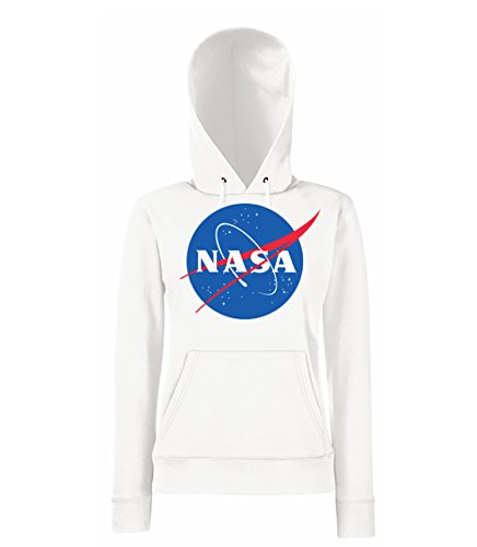 TRVPPY Damen Hoodie Kapuzenpullover Modell NASA - Weiß M