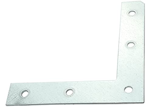 AERZETIX - C50329 - Satz von 15 - Flachverbinder Beschlag Lochplatte Winkel Blech - 100x100x20x2mm - aus verzinkter Stahl - Form ''L'' - Anschlussplatte rechter Winkel