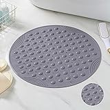 Letshop Duschmatte Rund Duscheinlage PVC Badezimmermatte rutschfest Duschwanneneinlage mit Saugnäpfe Duschmatten für Badezimmer Maschinenwaschbar (55x55/65x65cm)