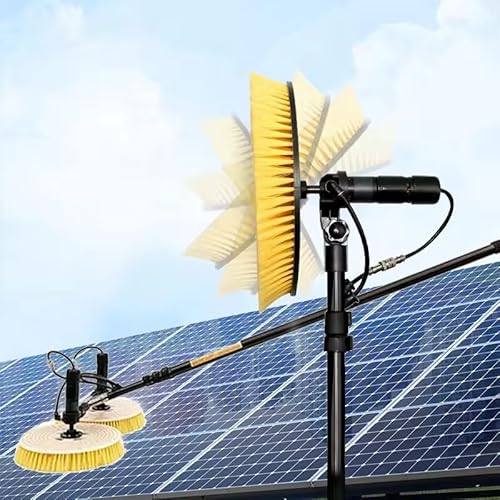 QFGain Elektrische Solarpanel-Reinigung, Solar-ReinigungsbüRste, Zum Reinigen Von Photovoltaik- Und Solarmodulen Und Anderen ReinigungsaktivitäTen,5.5M