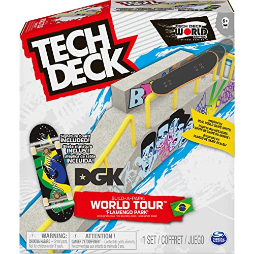 Tech Deck 6055721 Build-A-Park World Tour Rampen-Set mit Signature Griffbrett (Styles variieren) für Kinder ab 6 und TED ACS BldaPkRp WrdTr Mexico M03 GML