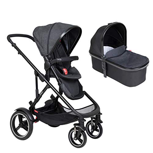 Ausstellungsstück Phil&teds Voyager mit Sitzeinlage in der Farbe black + Babywanne (Carrycot) mit Abdeckung in der Farbe black