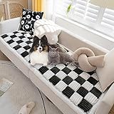 Fuzzy Haustiermatte Bett Couch Bezug Lustig Zweifarbig Plaid Quadratisch Rutschfeste Hundedecken - Maschinenwaschbarer Schutzbezug für Sofaböden und Möbel