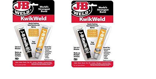 J-B Weld KwikWeld 8276 Epoxidharz, schnellhärtend, Stahl, verstärkt, 57 g, 2 Stück