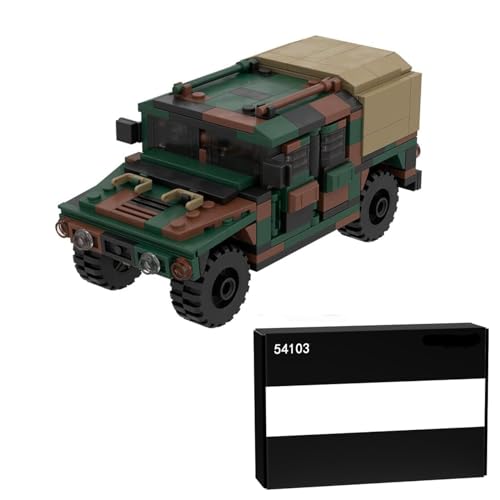 Spicyfy Militär Gepanzertes Fahrzeug Bausteine Set, M998A1 Swat Panzerwagen WW2 Militär Fahrzeug Modell Klemmbausteine Spielzeug Geschenk für Kinder ab 4 Jahren (347 Stück)