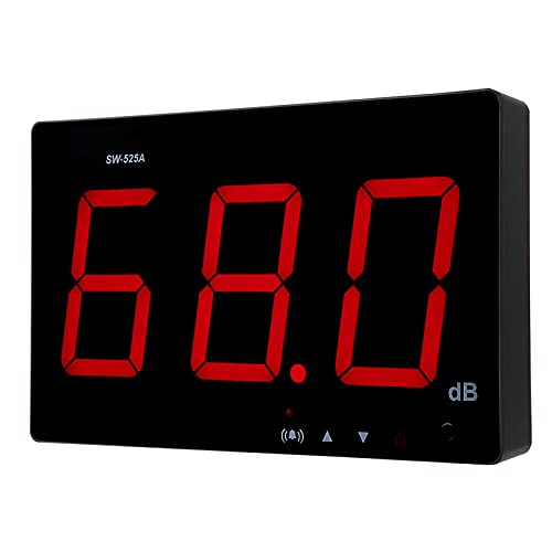 Digitales Schallpegel Messgerät, SW-525A Wand Montage 30 Bis 130dB LCD-Display-Dezibel Messgerät, DC 5V 1A Micro-USB-Geräusch Messgerät mit Hängendem Loch, für Fabriken, Büros, Häuser, Verkehrs Wege