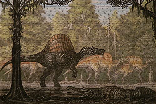 LHJOY Puzzle 1000 Teile Junge Dinosaurier Spinosaurus Großer Drache Drache Tierkunst Geburtstagsgeschenk 75x50cm