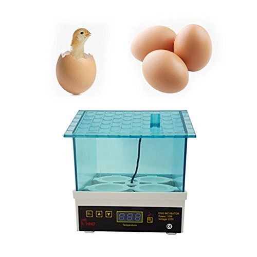 JIAN YA NA 4-Eier Inkubator, Haushalt Mini Intelligent Eier Inkubator Temperaturregelung Hatcher für Huhn Wachteln Tauben
