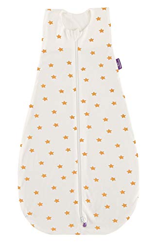 Träumeland Babyschlafsack Sommerschlafsack LIEBMICH Baumwolle Design weiß mit gelben Sternen (( 1-tlg ))