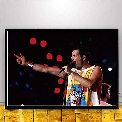 LCSLDW Leinwanddruck Freddie Mercury Queen Legendery Sänger Wandbilder Wohnzimmer Wandplakat Ölgemälde Wohnkultur Gemälde, 70X100Cm Ohne Rahmen