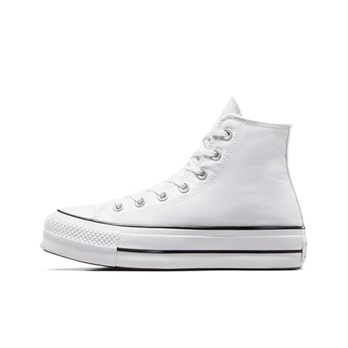 Converse Damen CTAS Lift HI Black/White Sneakers, Weiß 102, 36.5 EU