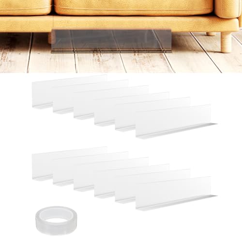 iMeshbean Spielzeugblocker Couch 12 Stück, Transparente Spielzeugblocker für Möbel Lückenblocker mit Klebeband,40x8x4 cm Verstellbarer Spielzeug Stopper Toyblocker für Sofa, Bett, Schrank