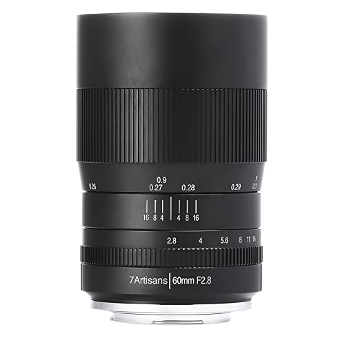 7artisans 60mm F2.8 APS-C Macro Fixed Lens for Fujifilm Fuji Cameras Like X-A1 X-A2 X-at X-M1 XM2 X-T1 X-T2 X-T10 X-Pro1 X-E1 X-E2 ...