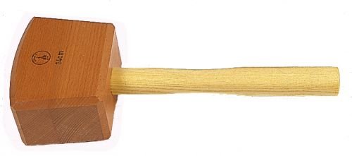 Ulmia 300-2 Holzhammer / Schreinerklüpfel 300-2 ~ Schlagkopf aus bestem, gedämpftem Rotbuchenholz, alle Kanten mit gefräster Faste, Stiel aus Eschenholz, eingeleimt und verkeilt ~ Schlagkopf: 140 x 80 x 110