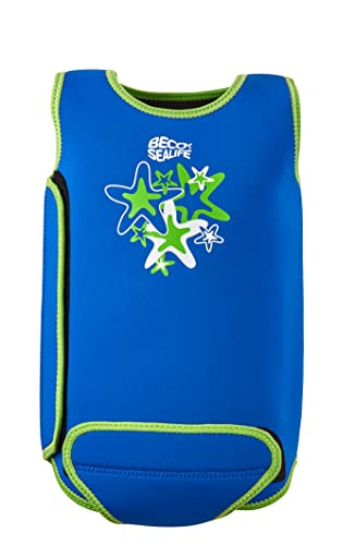 BECO Baby-Schwimmanzug, wärmender Baby-Neoprenanzug aus 2 mm SCR-Neopren, Baby Badeanzug mit UV Schutz UPF 50+ für Jungen und Mädchen – in Blau, 3-6 Monate