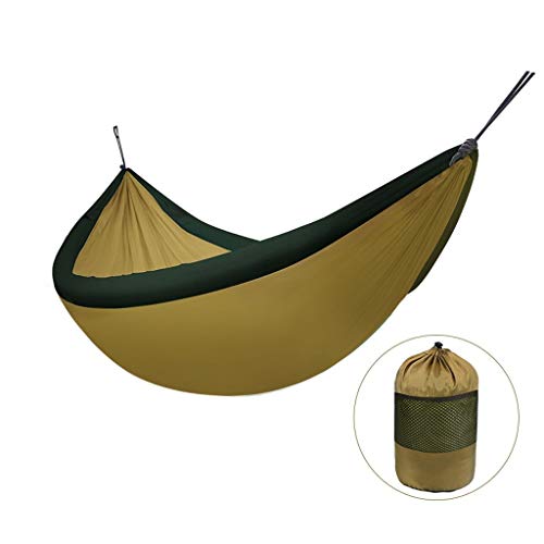 Einstellbarer Schwung Einzelner doppelter Fallschirmtuch-Schaukelkorb für drinnen und draußen mit einem Gewicht von 200 kg Klappschaukel (Color : Brown)