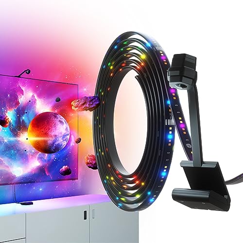 Nanoleaf 4D Screen Mirror + Lightstrip Kit für Fernseher/TV/Bildschirme bis zu 65 Zoll (165 cm) - Smart RGBW LED Strip + Kamera, Thread & WLAN, Funktioniert mit Alexa Google Apple