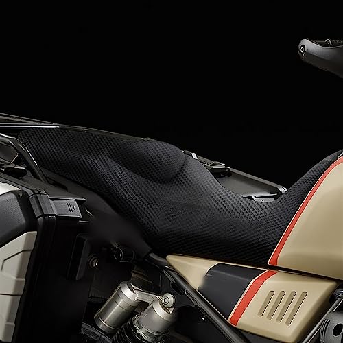 WILRAY Motorrad-Sitzbezug Für Guzzi V85TT 2019 2020 2021, Sitzschutzbezug, Atmungsaktives Anti-Rutsch-Kissen, Nylongewebe, Sattelkühlung, Wabenmatte Schmücken