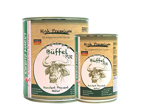 Kiebitzmarkt High Premium Hundefutter Nassfutter Büffel pur (Büffel pur, 12x800 g)