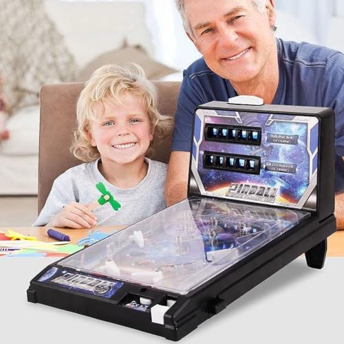 CHEMYO Eltern-Kind-Flipper, tragbares Tisch-Flipperspiel, elektronisches Flipper-Spielzeug, Action- und Reflexspiel für Kinder und Familie