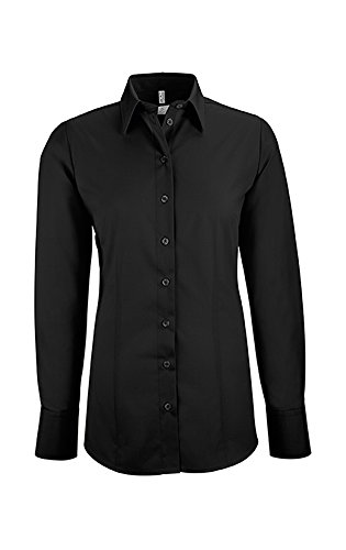 GREIFF Damen-Bluse Basic, Regular Fit, Stretch, Easy-Care, 6515, schwarz, Größe 50