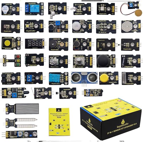 KEYESTUDIO 48 in 1 Sensor Kit Starter Kit für Arduino UNO R3, MEGA, Lernprojekt STEM Bildung, Elektronik-Komponenten Set