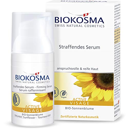Biokosma ACTIVE VISAGE Straffendes Serum / Gesichtsserum mit natürlichem Anti-Aging Komplex / Gesichtspflege für anspruchsvolle Haut / 1x 30ml