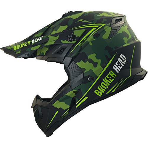 Broken Head Squadron Rebelution - Motorrad-Helm Für MX, Motocross, Sumo - Der Szene Marken-Helm - Camouflage - Größe XL (61-62 cm)