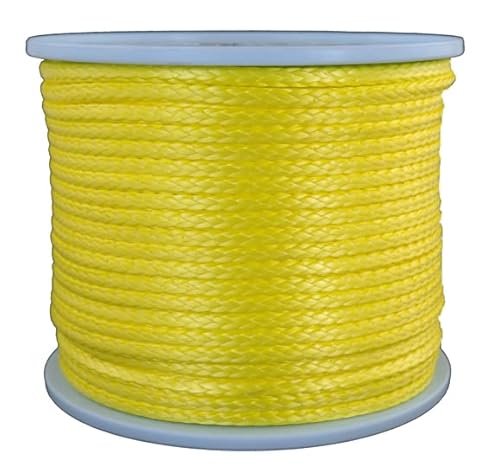 Dyneema Flechtschnur Seil Dyneemaseil Flechtleine aus Dyneema - Durchmesser 5mm - 100 Meter Fb. gelb