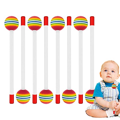 Suphyee 8 Pcs Lollipop-Trommelstöcke, Handtrommel-Percussion-Sticks,8 Stück Regenbogenfarbene Lollipop-Drumsticks | Musikinstrumente-Rhythmusstöcke, Musikspielzeug-Schaumstoff-Trommelstöcke, Zubehör